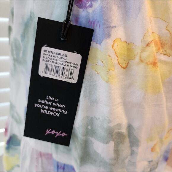 WILDFOX FLORAL NEW ARI TIERED MAXI WITH KNOT TIE BACK SIZE SMALL - Picture 9 of 10